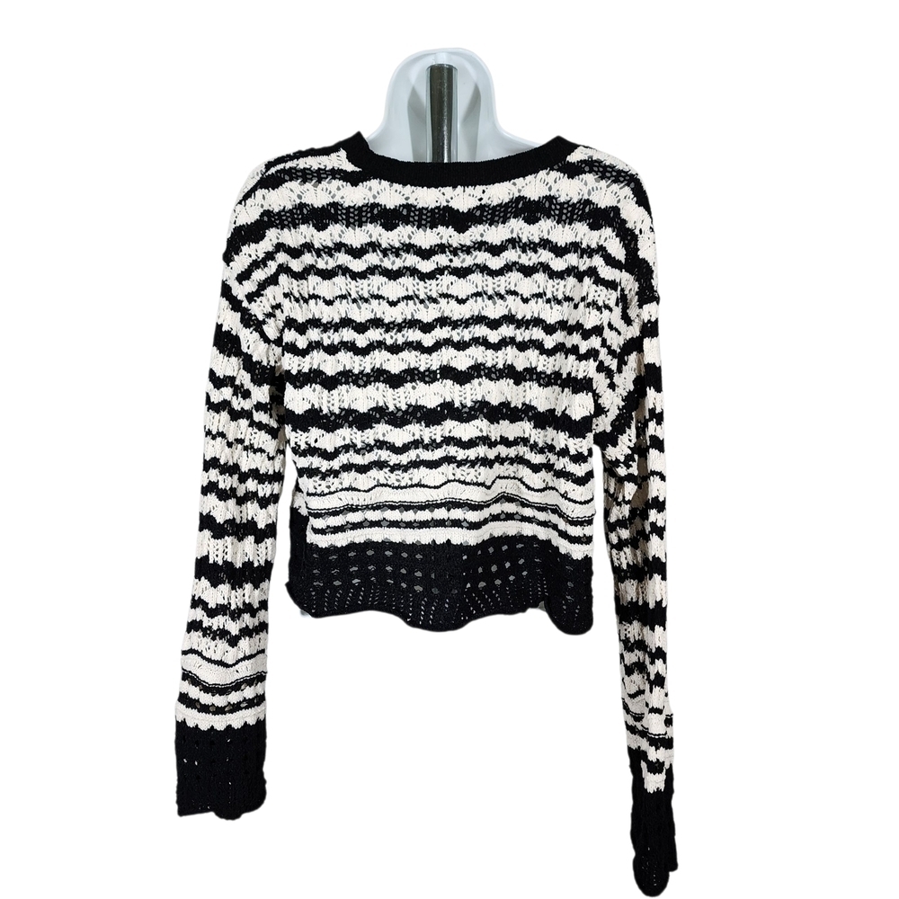 LAUNDRY BY SHELLI SEGAL OPEN KNIT BELL SLEEVE CROPPED SWEATER - Picture 2 of 10